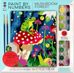 IHeartArt Paint By Numbers - Frog And Mushroom-Bright Stripes