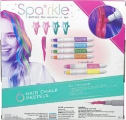 Sparkle Hair Chalk Pastels And Barrettes Set-Bright Stripes -The Toy Maven Shop brstspa06 1
