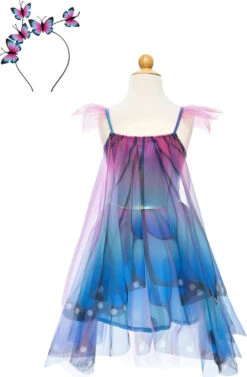 Blue Butterfly Twirl Dress With Wings And Headband (Size 5-6)-Great Pretenders (Creative Education Of Canada)