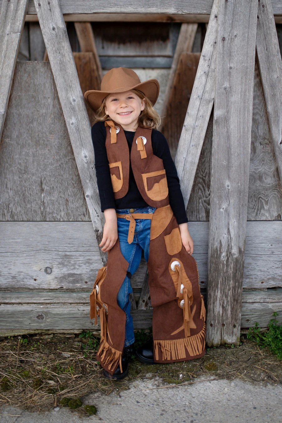 Cowboy Vest And Chaps (Size 7-8)-Great Pretenders (Creative Education Of Canada)