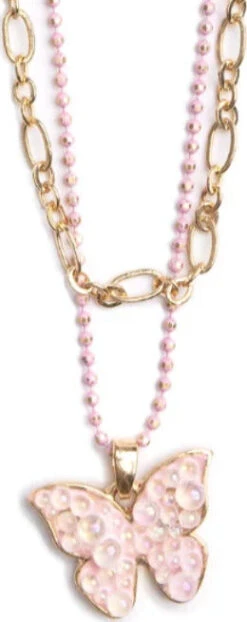 Boutique Chic Bubbly Butterfly Necklace-Great Pretenders (Creative Education Of Canada)