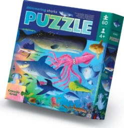 60-pc Foil Puzzzle - Shimmering Shark-Crocodile Creek