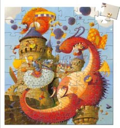 Silhouette Puzzles Vaillant And The Dragon - 54pcs-Djeco