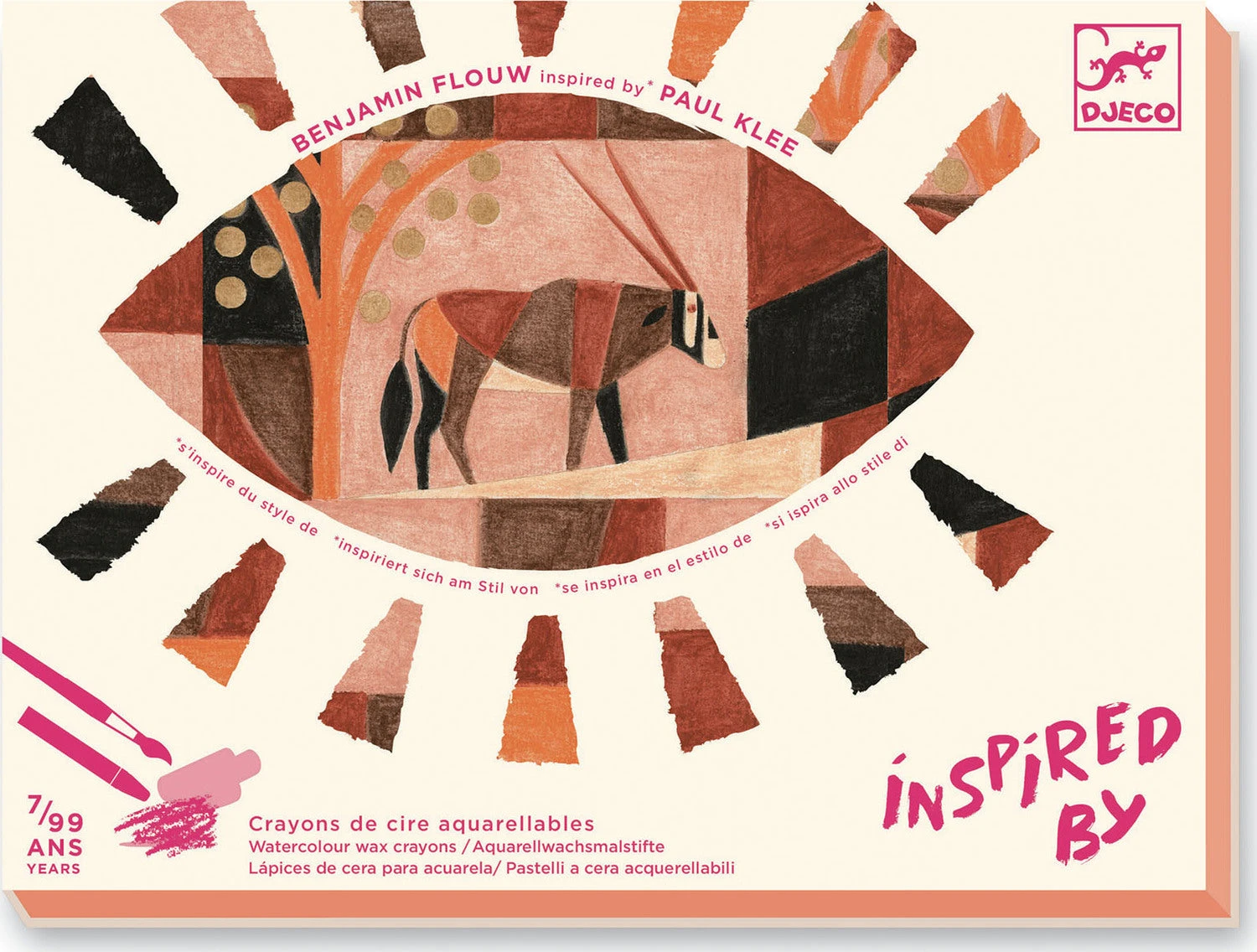 Desert Inspired by Klee Watercolor and Crayon Art Kit-Djeco Desert Inspired By Klee Watercolor And Crayon Art Kit-Djeco -The Toy Maven Shop djcodj09373