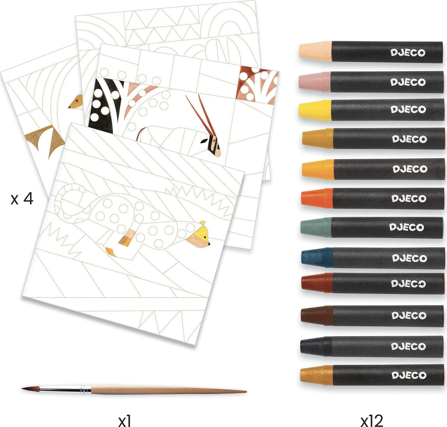 Desert Inspired by Klee Watercolor and Crayon Art Kit-Djeco Desert Inspired By Klee Watercolor And Crayon Art Kit-Djeco -The Toy Maven Shop djcodj09373 1