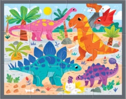 Mighty Dinosaurs 12 Piece Pouch Puzzle-Galison -The Toy Maven Shop hbog9780735378605 2