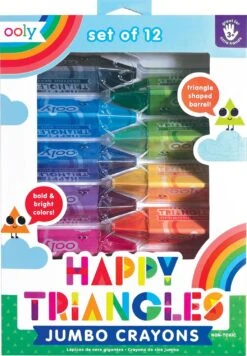 Happy Triangles Jumbo Crayons - Set Of 12-Ooly (International Arrivals)