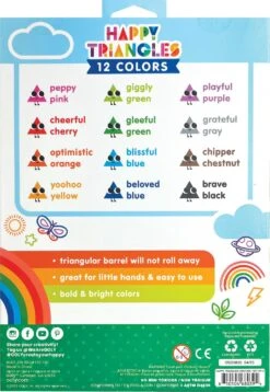 Happy Triangles Jumbo Crayons - Set Of 12-Ooly (International Arrivals) 4 Happy Triangles Jumbo Crayons - Set Of 12-Ooly (International Arrivals) -The Toy Maven Shop inar133107 2