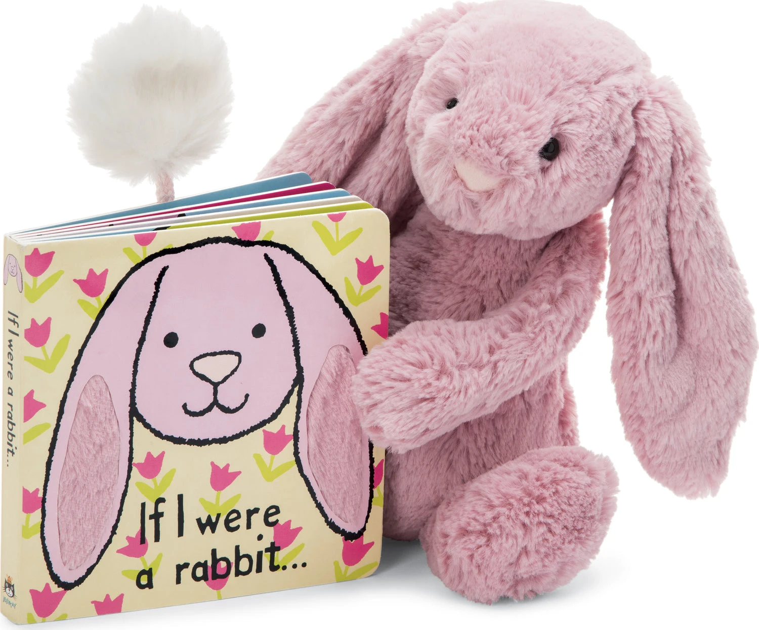 If I Were a Rabbit Book (Tulip Pink)-Jellycat If I Were A Rabbit Book (Tulip Pink)-Jellycat -The Toy Maven Shop jcatbb444r 1