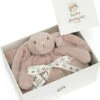 Bashful Luxe Bunny Blankie (Pink)-Jellycat 2 Bashful Luxe Bunny Blankie (Pink)-Jellycat -The Toy Maven Shop jcatblnk4ros