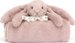 Bashful Luxe Bunny Blankie (Pink)-Jellycat -The Toy Maven Shop jcatblnk4ros 4