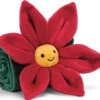 Jellycat Fleu4pns Fleury Poinsettia Soother-Jellycat -The Toy Maven Shop jcatfleu4pns