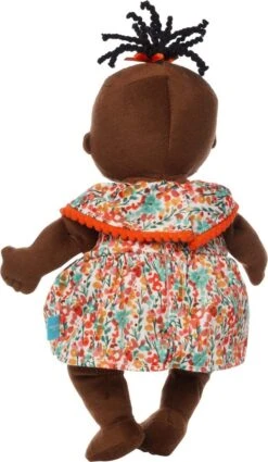 Baby Stella Brown With Black Wavy Hair-Manhattan Toy 5 Baby Stella Brown With Black Wavy Hair-Manhattan Toy -The Toy Maven Shop man164130 3