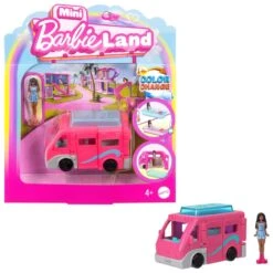 Barbie Mini Barbieland Doll & Vehicle Set With 1.5-Inch Doll & Dreamcamper With Color-Change Pool-Barbie