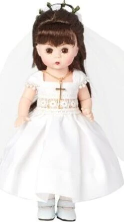 First Communion Day - Light Skin Tone/Brown Eyes/Brunette Hair (8" Doll)-Madame Alexander