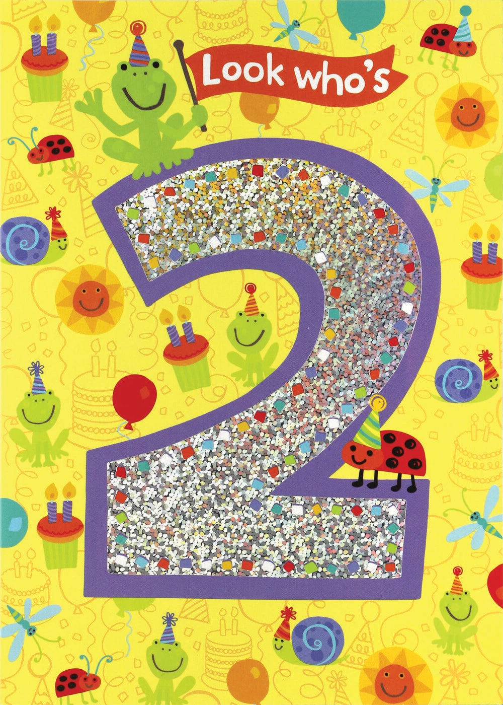 Age 2 Foil Birthday Card-Peaceable Kingdom Age 2 Foil Birthday Card-Peaceable Kingdom -The Toy Maven Shop mndw5181g