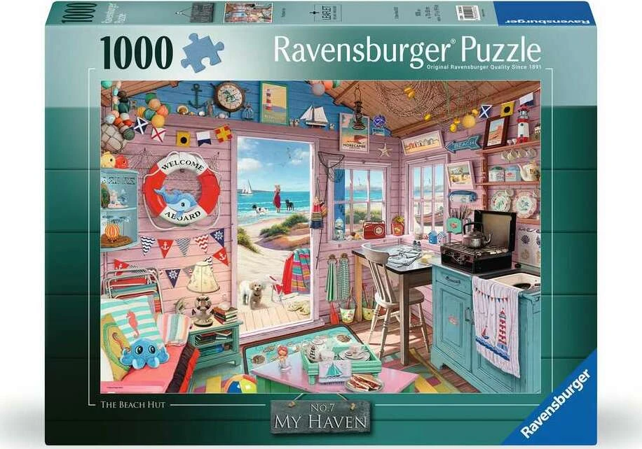 The Beach Hut (1000 Piece Puzzle)-Ravensburger The Beach Hut (1000 Piece Puzzle)-Ravensburger -The Toy Maven Shop rave12000032