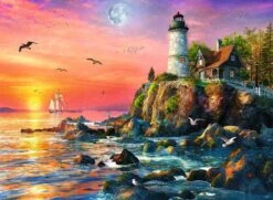 Lighthouse At Sunset (500 Piece Puzzle)-Ravensburger -The Toy Maven Shop rave12000217 1