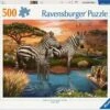 Zebras At The Waterhole (500 Piece Puzzle)-Ravensburger