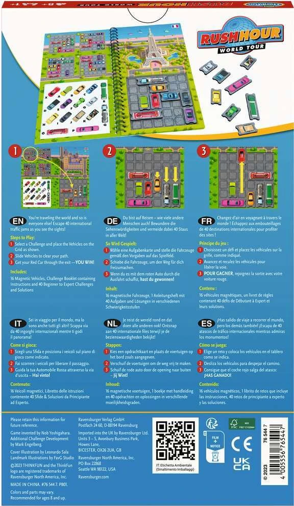 Rush Hour Travel World Tour-ThinkFun Rush Hour Travel World Tour-ThinkFun -The Toy Maven Shop rave76544 1