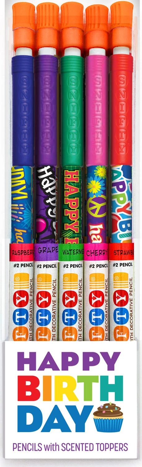 Happy Birthday Scented Pencil Toppers-Snifty Scented Products Happy Birthday Scented Pencil Toppers-Snifty Scented Products -The Toy Maven Shop snifspt5008