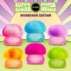 Super Duper Sugar Squisher - Mushroom (assorted)-Top Trenz -The Toy Maven Shop tgtg au24 sugmush3 3