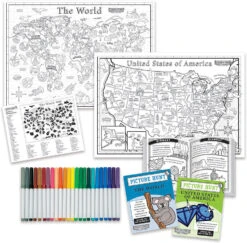 Color And Find Map Posters: USA And World-MindWare -The Toy Maven Shop tgtg fa22 14090579 2