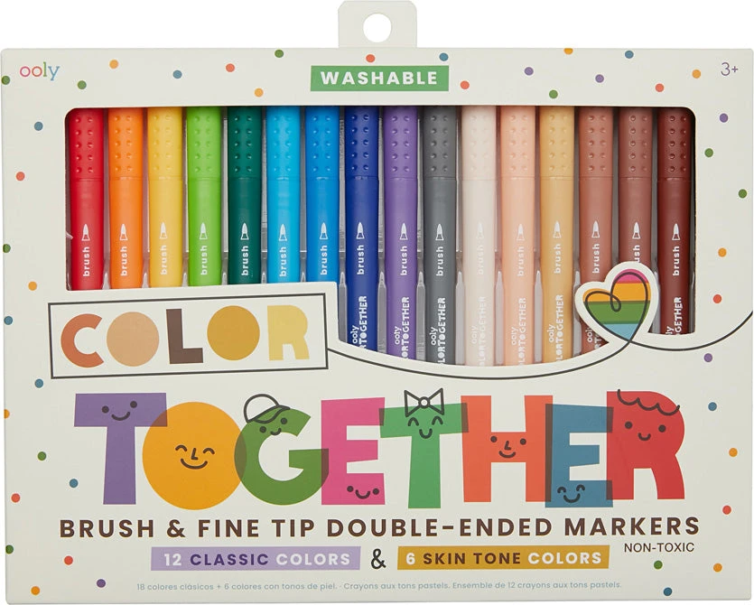 Color Together Brush & Fine Tip Double-Ended Markers-Ooly (International Arrivals) Color Together Brush & Fine Tip Double-Ended Markers-Ooly (International Arrivals) -The Toy Maven Shop tgtg ho22 130099