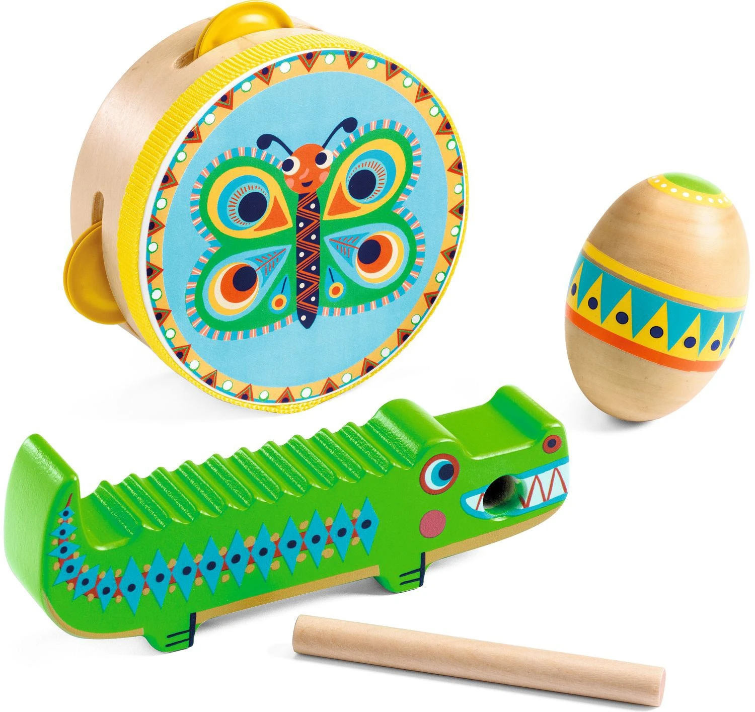 Animambo - 3 Piece Music Set - Guiro, Maracas, Tambourine-Djeco Animambo - 3 Piece Music Set - Guiro, Maracas, Tambourine-Djeco -The Toy Maven Shop tgtg ho23 dj06031 1