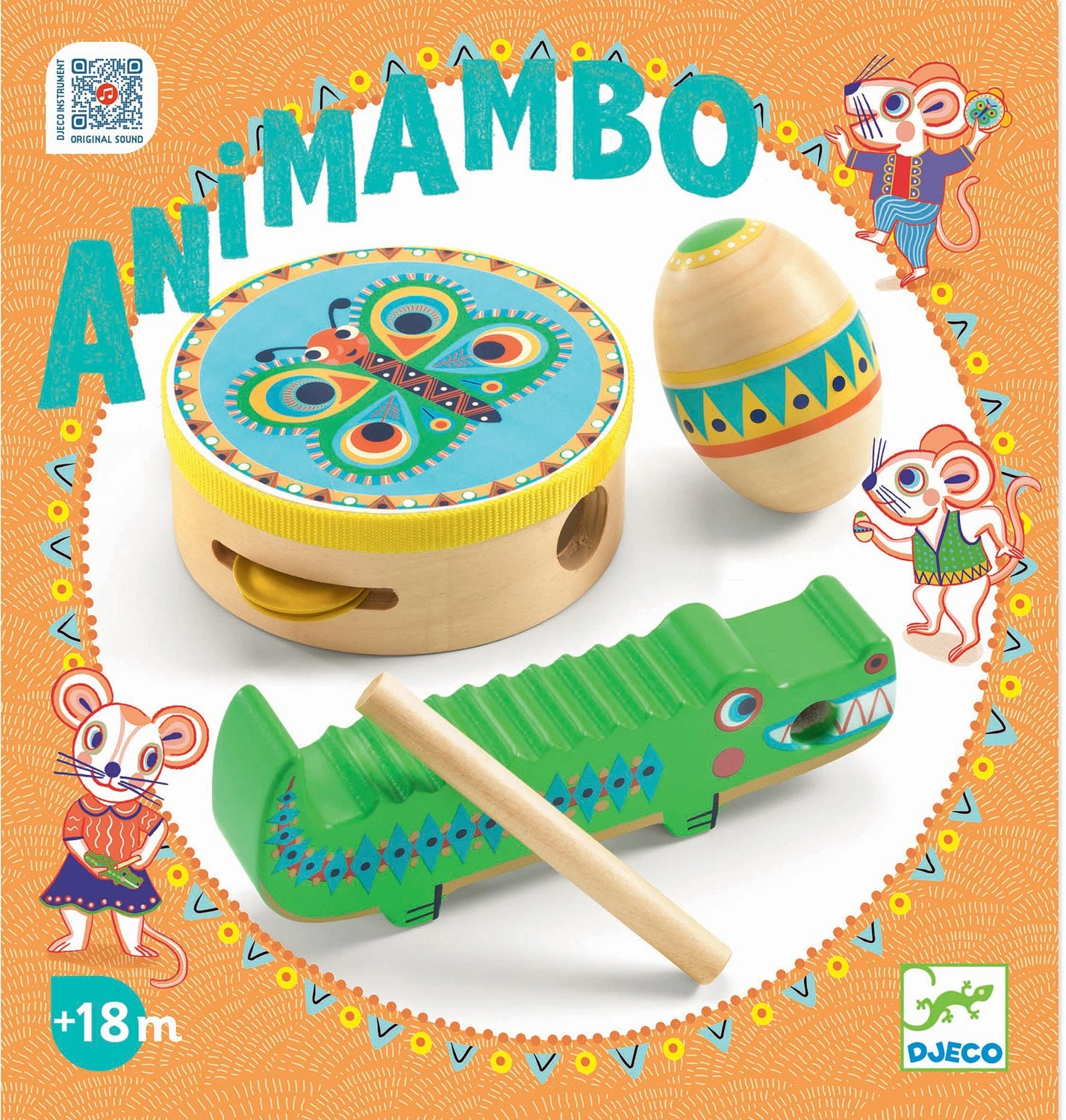 Animambo - 3 Piece Music Set - Guiro, Maracas, Tambourine-Djeco Animambo - 3 Piece Music Set - Guiro, Maracas, Tambourine-Djeco -The Toy Maven Shop tgtg ho23 dj06031 2
