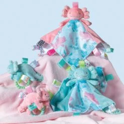 Taggies Lizzy Axolotl Character Blanket Pink-Mary Meyer Stuffed Toys 4 Taggies Lizzy Axolotl Character Blanket Pink-Mary Meyer Stuffed Toys -The Toy Maven Shop tgtg su24 41624 2