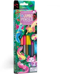 Axolotl 6 Jumbo Pencils Double-Sided-eeBoo