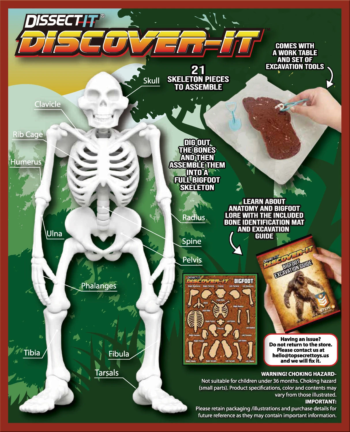 Dissect-It Discover-It Bigfoot Dig-Top Secret Toys Dissect-It Discover-It Bigfoot Dig-Top Secret Toys -The Toy Maven Shop tpst1151 1