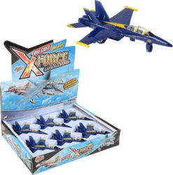 6.5" Die-cast Pull Back F-18 Blue Angel-The Toy Network