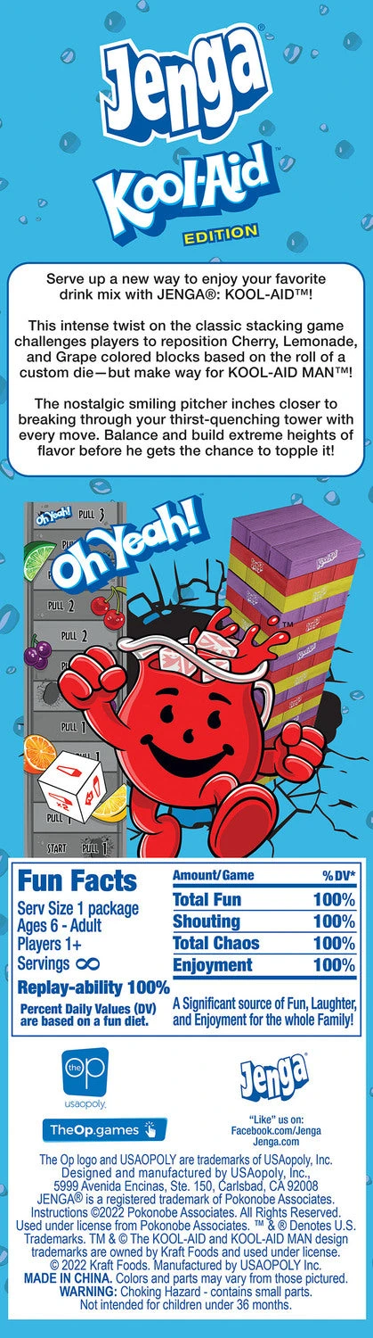 JENGA®: KOOL-AID™ Edition-USAopoly JENGA®: KOOL-AID™ Edition-USAopoly -The Toy Maven Shop usaoja152770 1