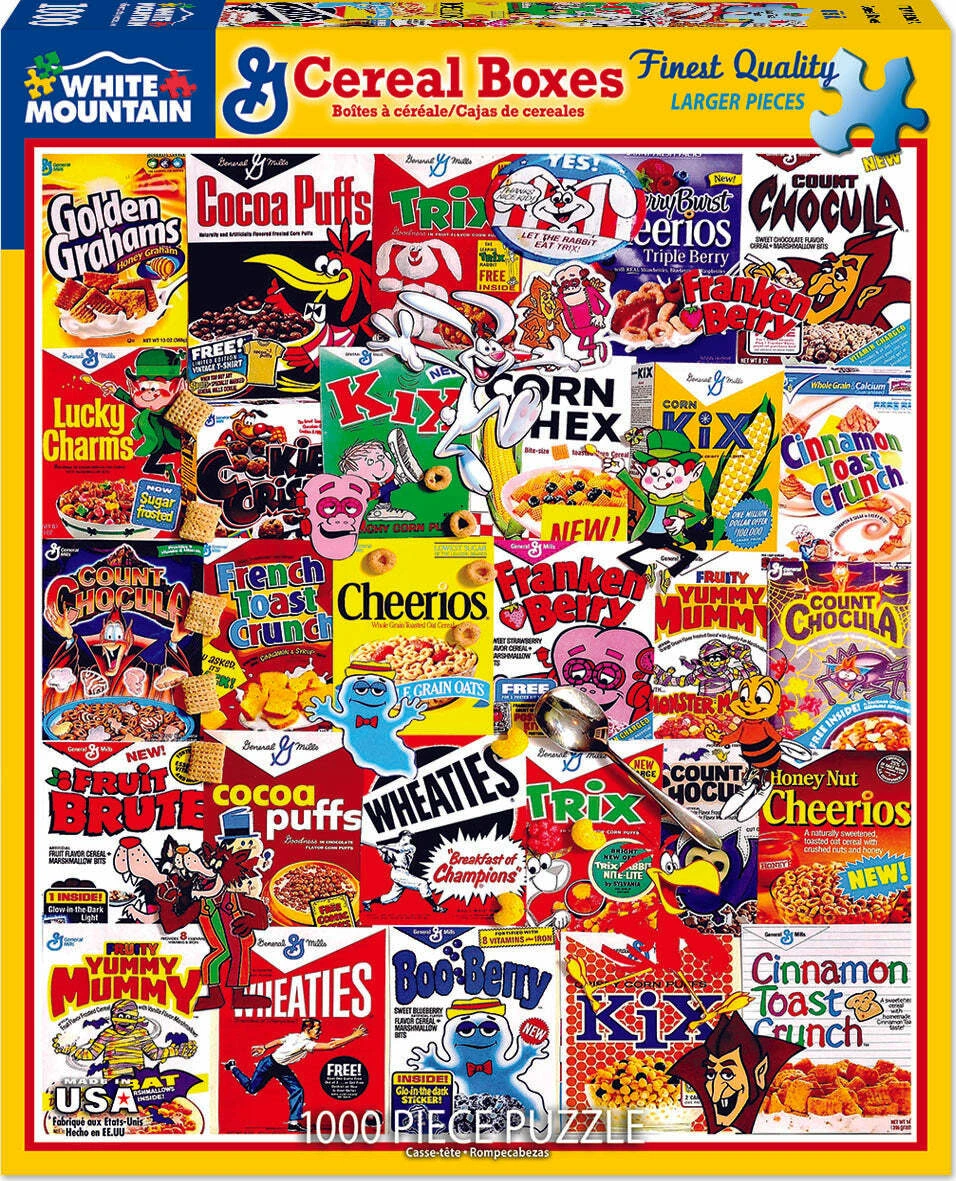 Cereal Boxes - 1000 Piece - White Mountain Puzzles-White Mountain Puzzles Cereal Boxes - 1000 Piece - White Mountain Puzzles-White Mountain Puzzles -The Toy Maven Shop wmpu1261pz 1