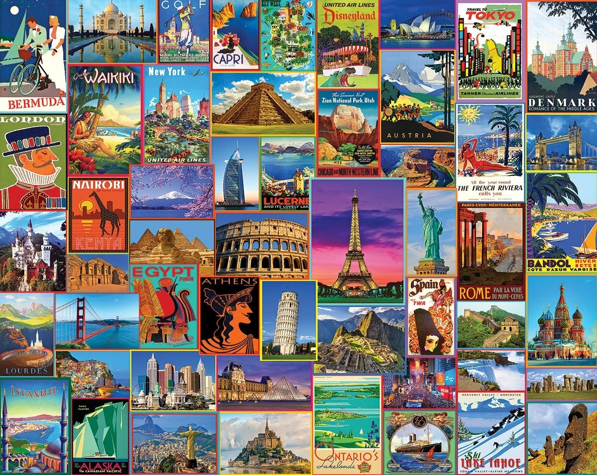 Best Places in the World - 1000 Piece - White Mountain Puzzles-White Mountain Puzzles Best Places In The World - 1000 Piece - White Mountain Puzzles-White Mountain Puzzles -The Toy Maven Shop wmpu1272pz
