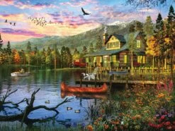 Sunset Cabin - 500 Piece - White Mountain Puzzles-White Mountain Puzzles