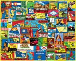 State Stickers - 1000 Piece-White Mountain Puzzles