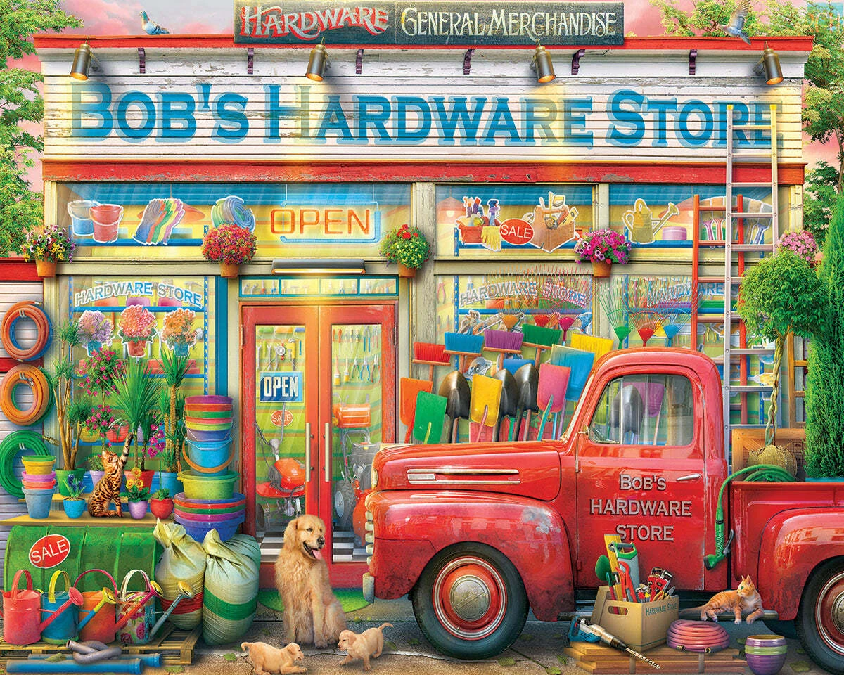 Bob's Hardware - 1000 Piece Jigsaw Puzzle-White Mountain Puzzles Bob's Hardware - 1000 Piece Jigsaw Puzzle-White Mountain Puzzles -The Toy Maven Shop wmpu1742pz
