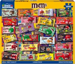 M&M's - 1000 Piece Jigsaw Puzzle-White Mountain Puzzles -The Toy Maven Shop wmpu1789pz 1