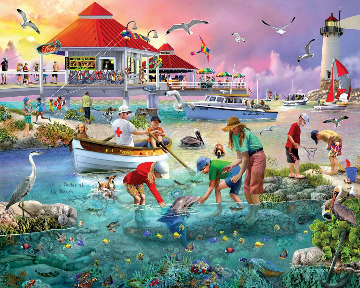 Tidal Pool Seek and Find - 1000 Piece Jigsaw Puzzle-White Mountain Puzzles Tidal Pool Seek And Find - 1000 Piece Jigsaw Puzzle-White Mountain Puzzles -The Toy Maven Shop wmpu1793pz