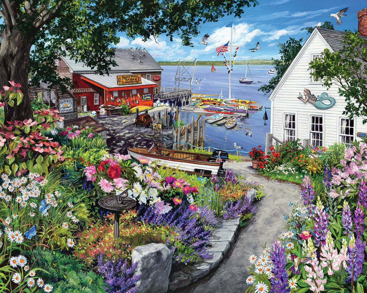 Coastal Cottage - 1000 Piece Jigsaw Puzzle-White Mountain Puzzles Coastal Cottage - 1000 Piece Jigsaw Puzzle-White Mountain Puzzles -The Toy Maven Shop wmpu1798pz