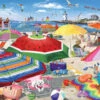 Beach Umbrellas - 500 Piece Jigsaw Puzzle-White Mountain Puzzles 2 Beach Umbrellas - 500 Piece Jigsaw Puzzle-White Mountain Puzzles -The Toy Maven Shop wmpu1806pz