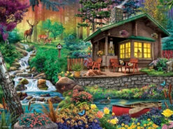 Cabin In The Woods - 500 Piece Jigsaw Puzzle-White Mountain Puzzles
