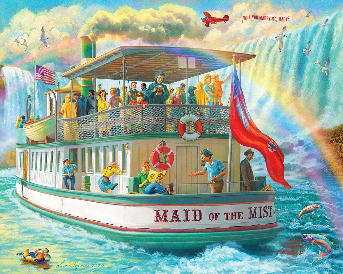 Family Road Trip - Niagara Falls - 1000 Piece Jigsaw Puzzle-White Mountain Puzzles Family Road Trip - Niagara Falls - 1000 Piece Jigsaw Puzzle-White Mountain Puzzles -The Toy Maven Shop wmpu1822pz