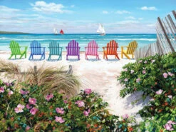 Rainbow Chairs - 500 Piece Jigsaw Puzzle-White Mountain Puzzles
