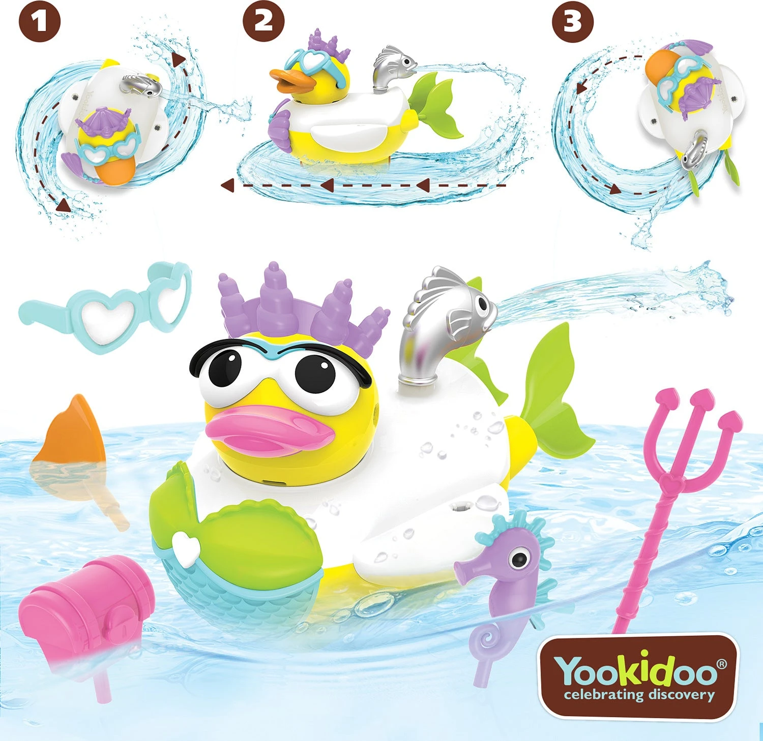 Jet Duck - Create a Mermaid-Yookidoo Jet Duck - Create A Mermaid-Yookidoo -The Toy Maven Shop yook40171 1